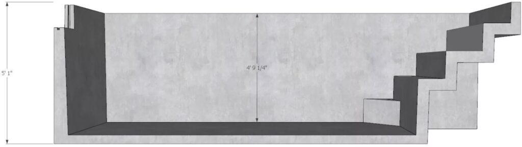 20' Concrete Pool Cutaway